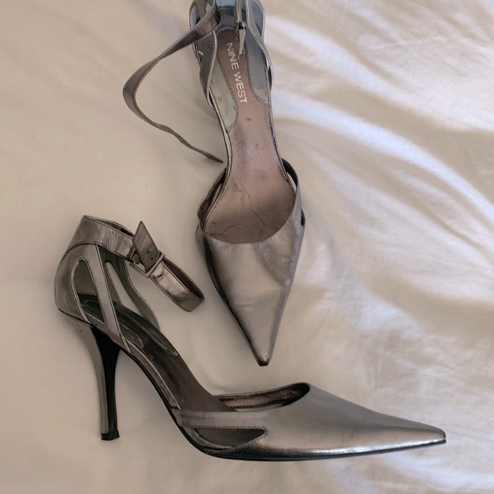 Silver dress shoes